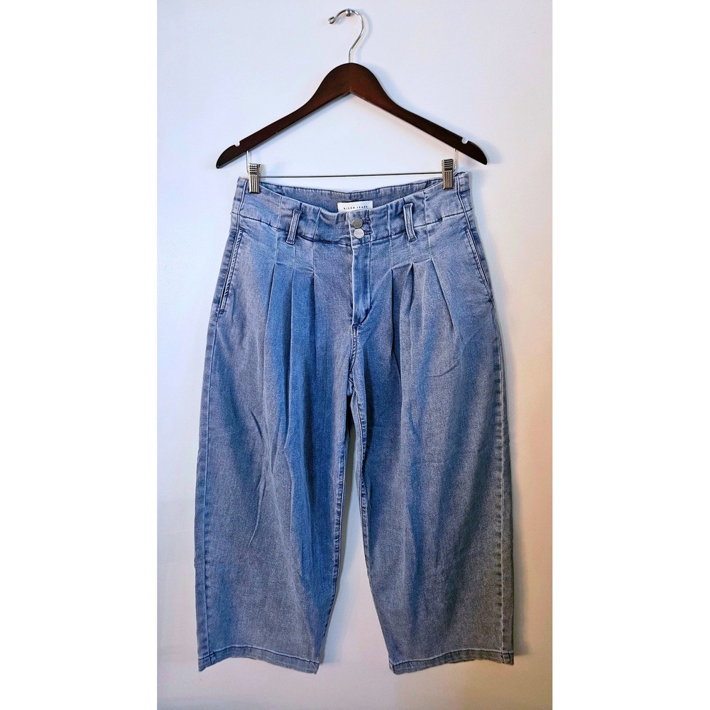 NWOT Risen Los Angeles Pleated Wide Leg Crop Jeans Size 11/30 High Rise Denim - Picture 2 of 7